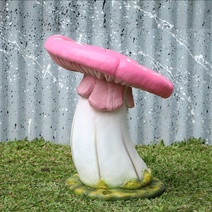 Pink Single Mushroom Stool Over Sized Statue - LM Treasures 