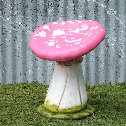 Pink Single Mushroom Stool Over Sized Statue - LM Treasures 
