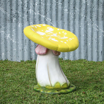 Yellow Single Mushroom Stool Over Sized Statue - LM Treasures 