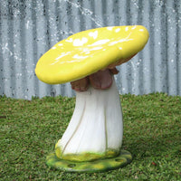 Yellow Single Mushroom Stool Over Sized Statue - LM Treasures 