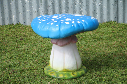 Blue Single Split Mushroom Stool Over Sized Statue - LM Treasures 