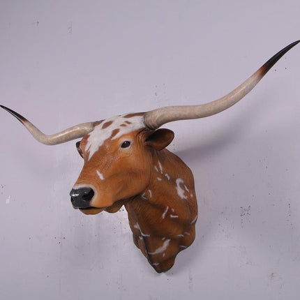 Texas Long Horn Head Life Size Statue - LM Treasures 