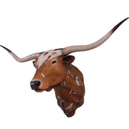 Texas Long Horn Head Life Size Statue - LM Treasures 