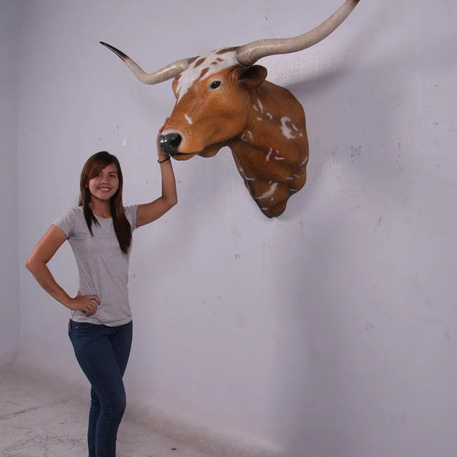 Texas Long Horn Head Life Size Statue LM Treasures - H