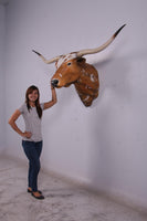 Texas Long Horn Head Life Size Statue - LM Treasures 