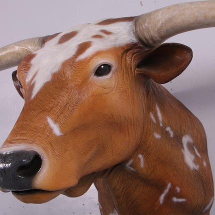Texas Long Horn Head Life Size Statue - LM Treasures 