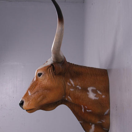 Texas Long Horn Head Life Size Statue - LM Treasures 