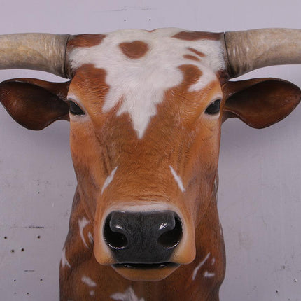 Texas Long Horn Head Life Size Statue - LM Treasures 