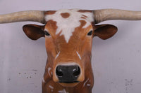 Texas Long Horn Head Life Size Statue - LM Treasures 