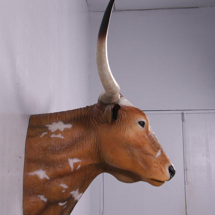 Texas Long Horn Head Life Size Statue - LM Treasures 