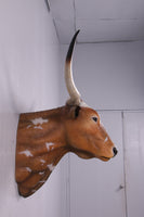 Texas Long Horn Head Life Size Statue - LM Treasures 