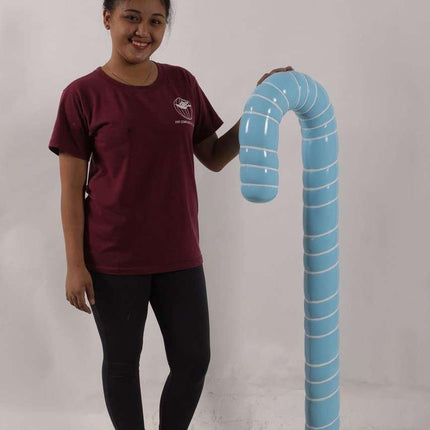 Small Blue Cushion Candy Cane Statue - LM Treasures 