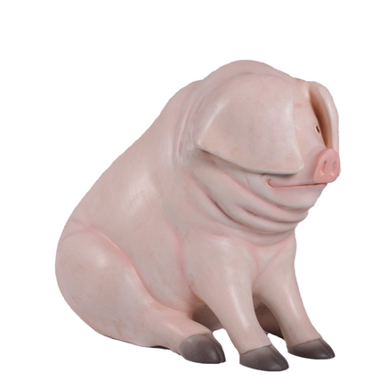 Comic Pig Sitting Life Size Statue - LM Treasures Life Size Statues & Prop Rental