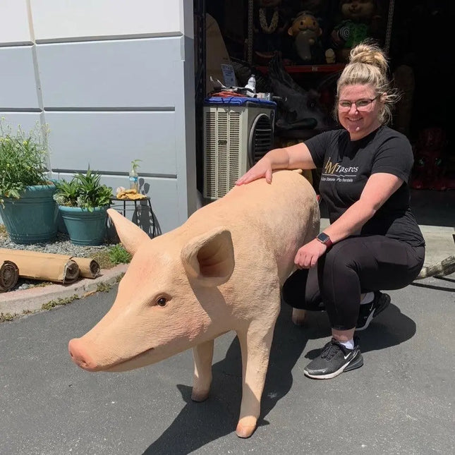 Pig Standing Life Size Statue LM Treasures - A