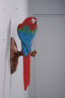 Red Macaw Parrot Wall Decor Life Size Statue - LM Treasures 