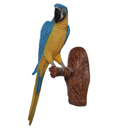 Blue Parrot Wall Decor Life Size Statue - LM Treasures 