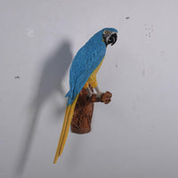 Blue Parrot Wall Decor Life Size Statue - LM Treasures 