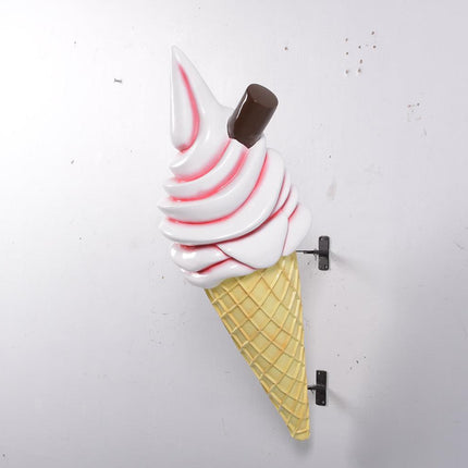 Hanging Soft Serve Strawberry Ice Cream Over Sized Statue - LM Treasures 