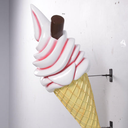 Hanging Soft Serve Strawberry Ice Cream Over Sized Statue - LM Treasures 