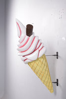 Hanging Soft Serve Strawberry Ice Cream Over Sized Statue - LM Treasures 