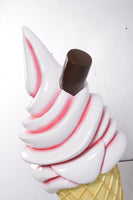 Hanging Soft Serve Strawberry Ice Cream Over Sized Statue - LM Treasures 