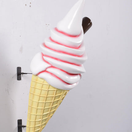 Hanging Soft Serve Strawberry Ice Cream Over Sized Statue - LM Treasures 
