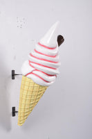 Hanging Soft Serve Strawberry Ice Cream Over Sized Statue - LM Treasures 