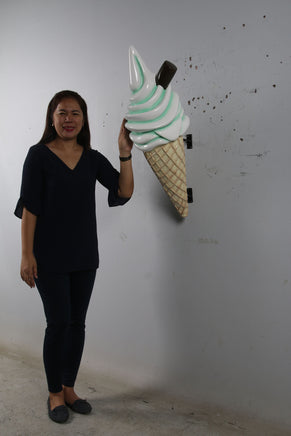 Hanging Soft Serve Mint Green Ice Cream Over Sized Statue - LM Treasures 