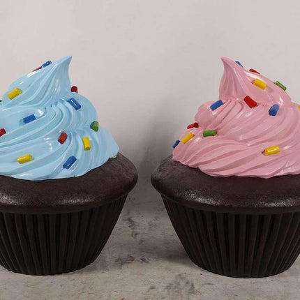 Pink Frosting Chocolate Cupcake Over Sized Statue - LM Treasures 