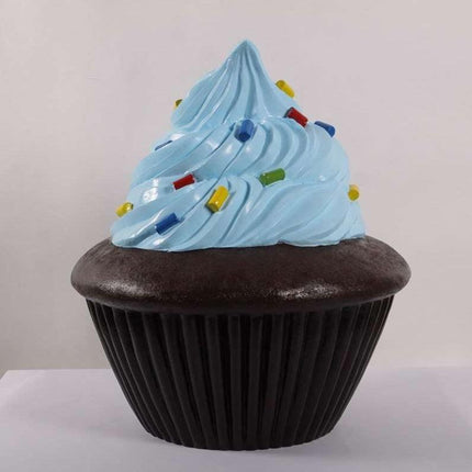 Blue Frosting Chocolate Cupcake Over Sized Statue - LM Treasures 