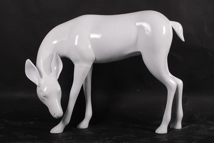 White Deer Standing Life Size Statue - LM Treasures 