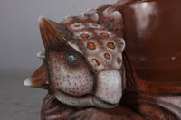 Minim Ankylosaur Dinosaur Bench Life Size Statue - LM Treasures 