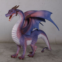 Small Purple Dragon Standing Life Size Statue - LM Treasures 