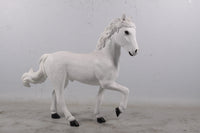 White Majestic Pony Life Size Statue - LM Treasures 
