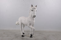 White Majestic Pony Life Size Statue - LM Treasures 