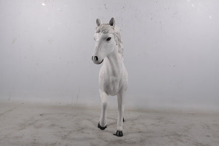 White Majestic Pony Life Size Statue - LM Treasures 
