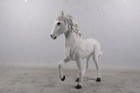 White Majestic Pony Life Size Statue - LM Treasures 