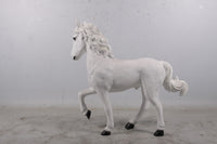 White Majestic Pony Life Size Statue - LM Treasures 