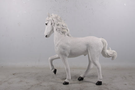 White Majestic Pony Life Size Statue - LM Treasures 