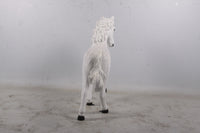 White Majestic Pony Life Size Statue - LM Treasures 