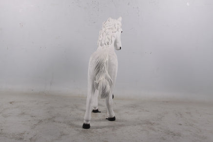 White Majestic Pony Life Size Statue - LM Treasures 