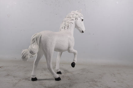 White Majestic Pony Life Size Statue - LM Treasures 