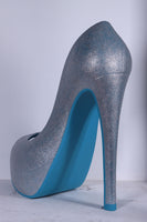 Blue Stiletto High Heel Shoe Over Sized Statue - LM Treasures 