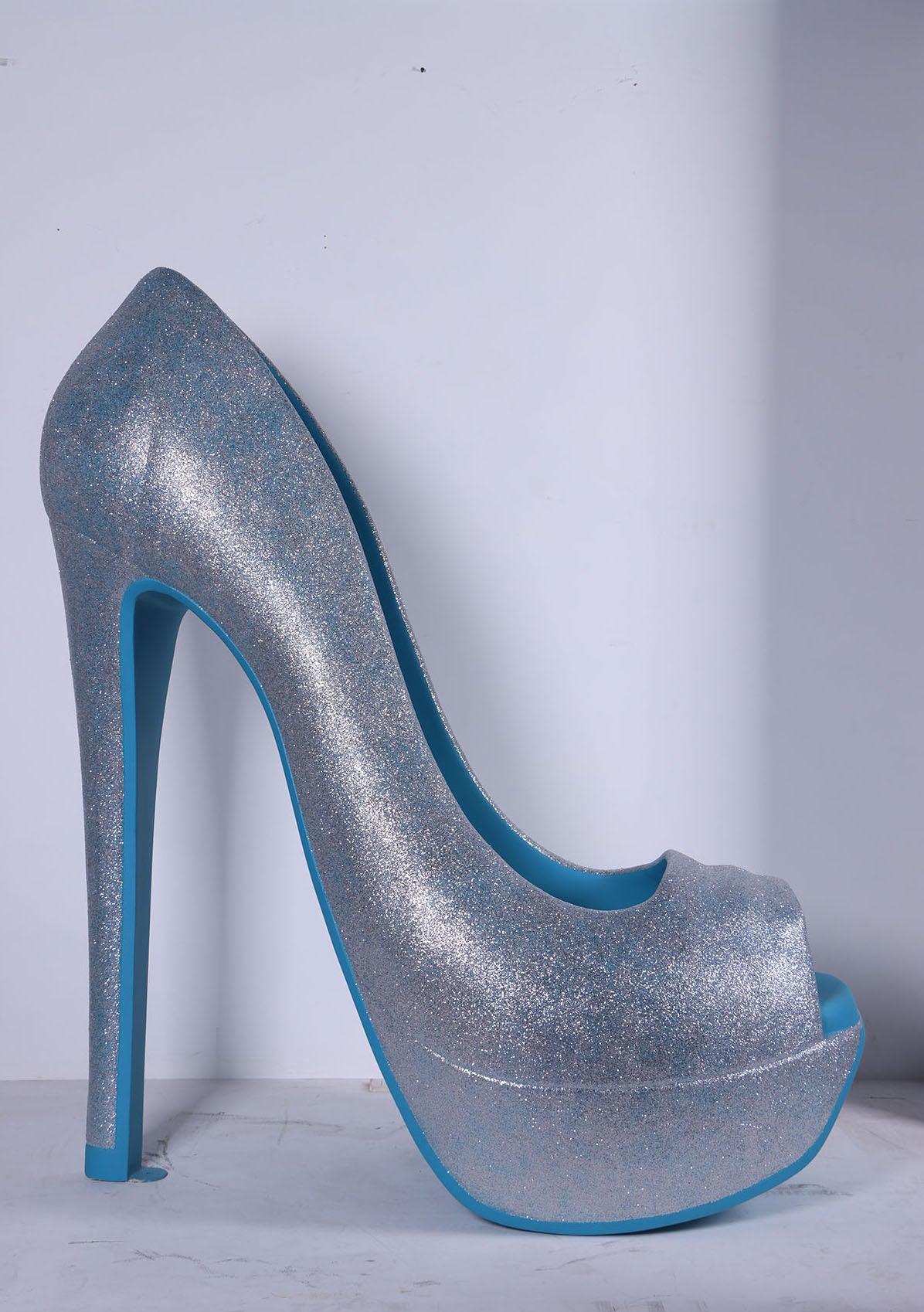 Blue Stiletto High Heel Shoe Over Sized Statue| LM Treasures