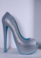 Blue Stiletto High Heel Shoe Over Sized Statue - LM Treasures Life Size Statues & Prop Rental