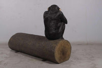 Monkey Chimpanzee On Trunk Life Size Statue - LM Treasures 