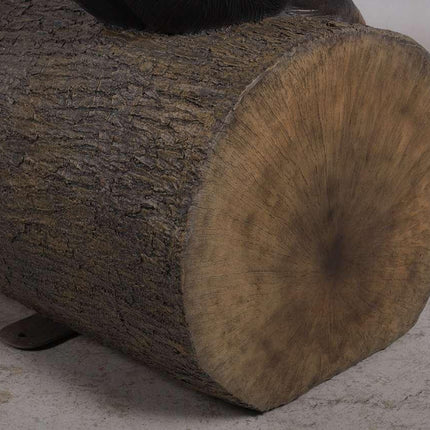 Monkey Chimpanzee On Trunk Life Size Statue - LM Treasures 