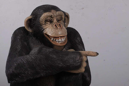 Monkey Chimpanzee On Trunk Life Size Statue - LM Treasures 