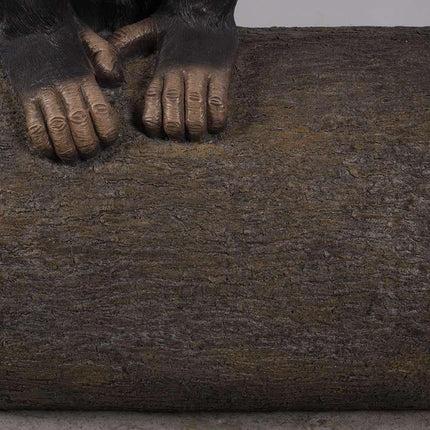Monkey Chimpanzee On Trunk Life Size Statue - LM Treasures 