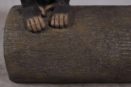 Monkey Chimpanzee On Trunk Life Size Statue - LM Treasures 